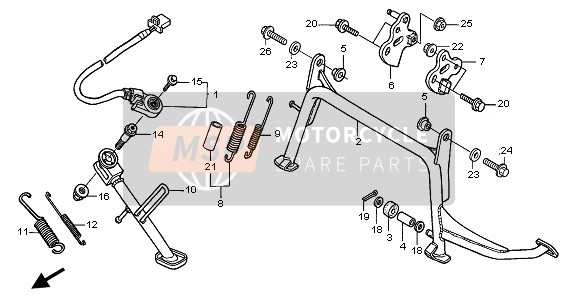 50500MCT306, Hauptstaender Satz, Honda, 0